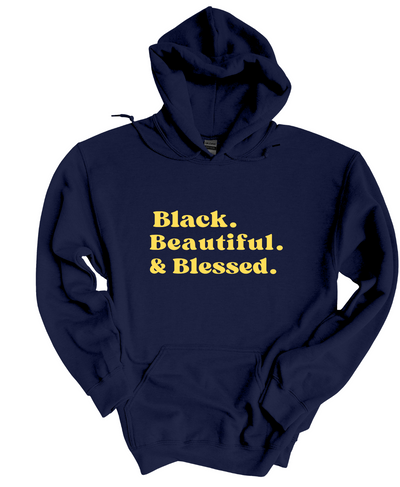 Blessed Black, Beautiful  Gold  Hoodie