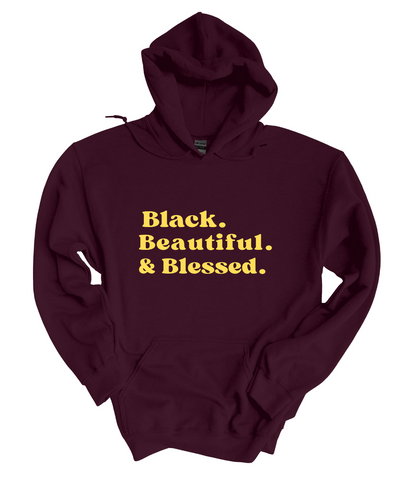 Blessed Black, Beautiful  Gold  Hoodie