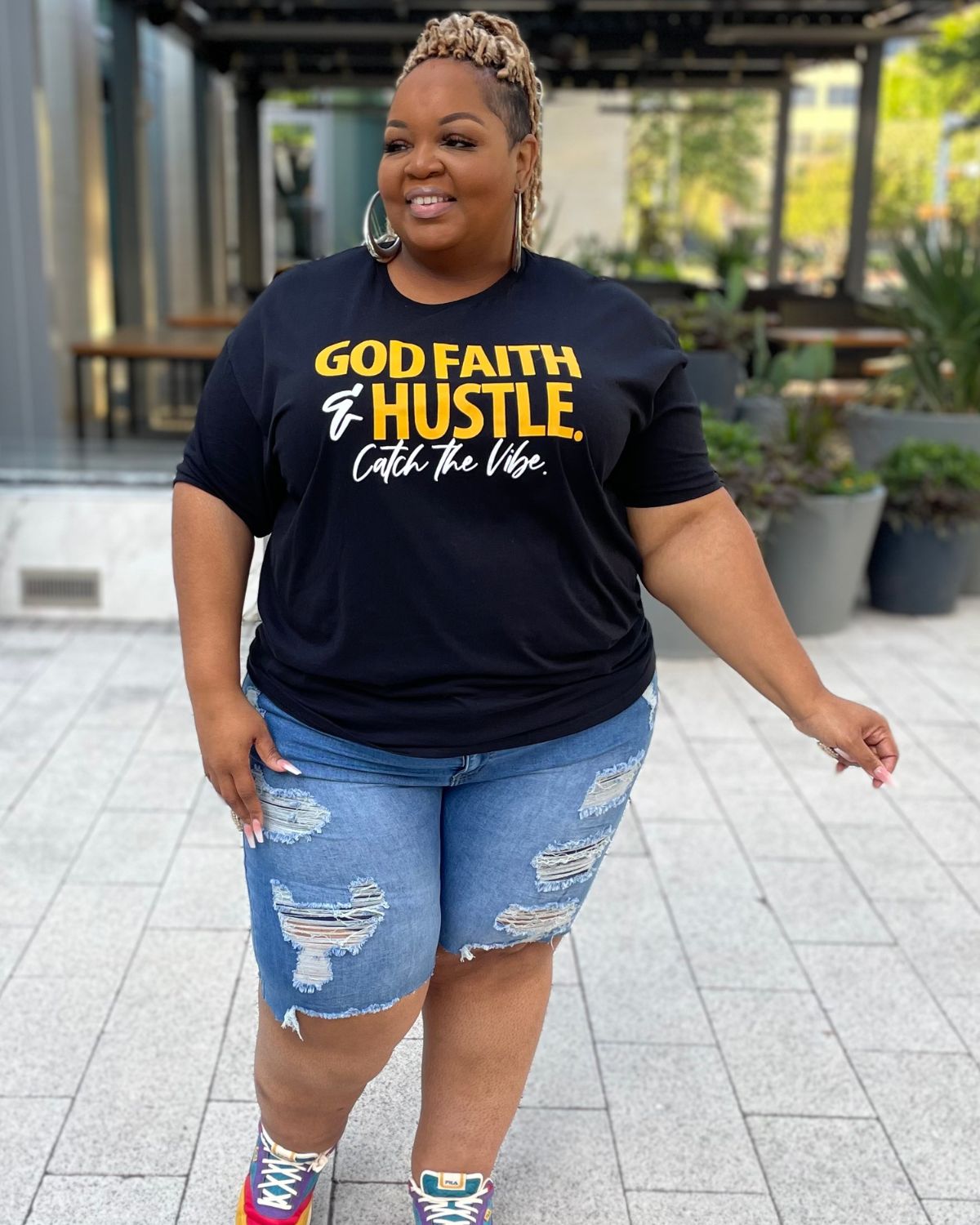 God Faith Hustle Catch The Vibe -T Shirt